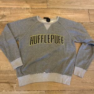 Warner Bros. Hufflepuff Gray and Yellow Crewneck Sweater